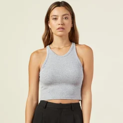 MONROW The Ultimate Cropped Tank HEATHERGREY Cheap